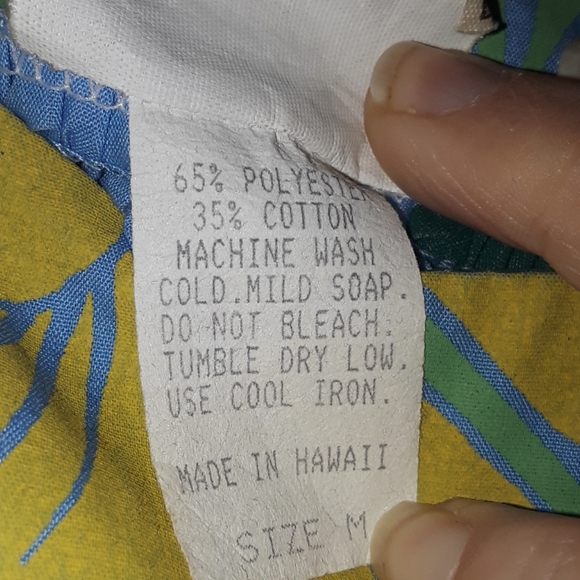 Vintage Y Not Hawaii Blue Green Mumu Dress M - Picture 5 of 6